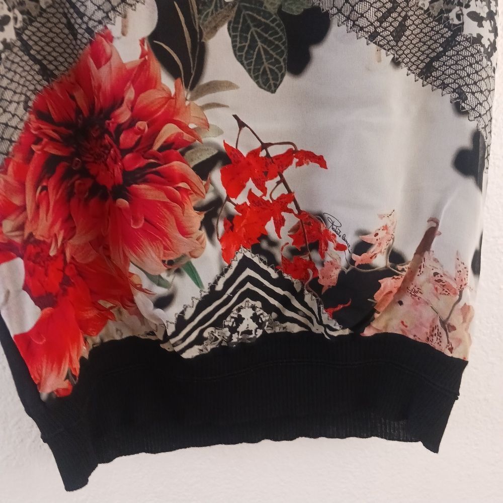 Roberto Cavalli Multicolor foliage Printed Silk & Knit Sleeveless size 42/6 - Picture 3 of 6